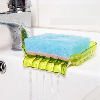 

1 Pc Waterfall Soap Holder Dishes Antiskid Soap Box Toilet Shower Tray Drainer Bathroom Gadgets Countertop Sponge Holder