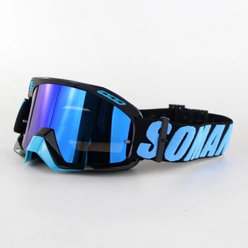 

Motocross Goggles+3pcs Films+Extra Clear Lens Capacete Moto Goggles Helmet Motorcycle Capacetes Para Moto Goggles Soman SM15