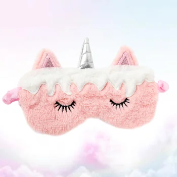 

Cute Unicorn Sleep Eye Mask Cover Soft Plush Eyeshade Unicorn Horn Blindfold for Sleep Nap Travel (Wave Unicorn Pattern)