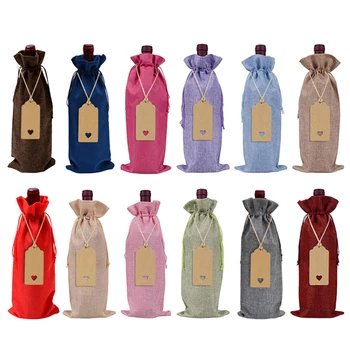 

12pcs Housewarming Tasting Wine Bottle Home Reusable Packing Party Wedding Travel Dinner With Hang Tag Gift Bag With Drawstring