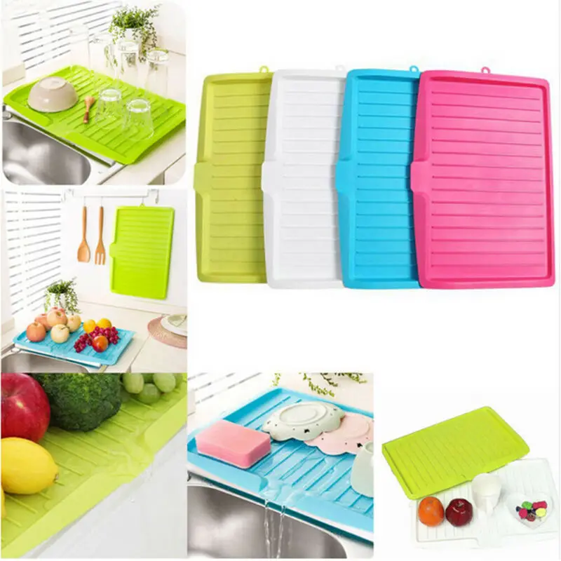 

Random Color Candy Colors Dish Plate Drainer Drying Tray Board Cutlery Kitchen Sink Rack Holder Storage