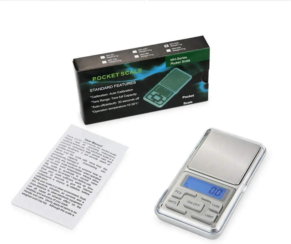 Mini Digital Scale 100/200/300/500g 0.01/0.1g High Accuracy Backlight Electric Pocket For Jewelry Gram Weight For Kitchen Scale