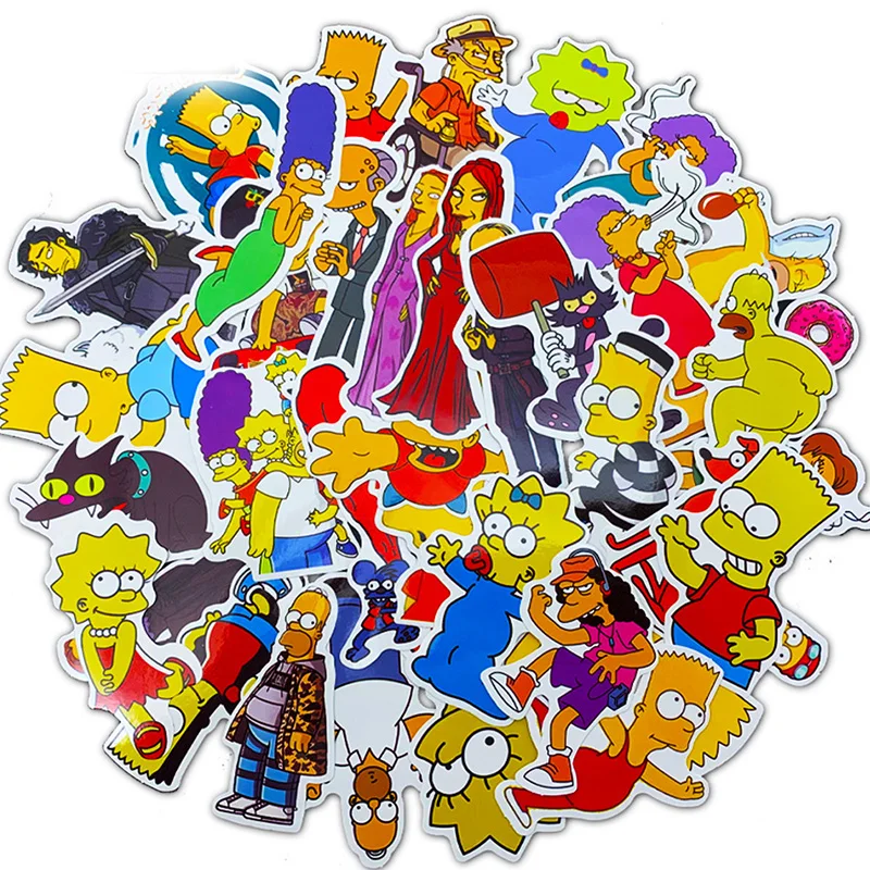 50 pcs Classic Cartoon Animated Character Game Sticker Lot Mobile Phone Window Wall Kids Toys Hydro Flask Skateboard Stickers