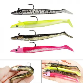 

4pcs/ lot 11cm 16g Lead Head Soft Bait Artificial Single Hook Swimbait Fishing Lure Hooks