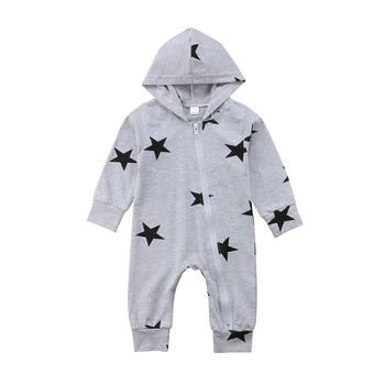 

Long sleeve Stars Print Hoodie Jumpsuit Romper for Baby Boy