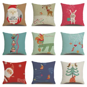 

Christmas Single Side Flax Hold Pillow Case Living Room Pillowcase Bed Pillow Case Bedroom Pillow Case Pillow Case