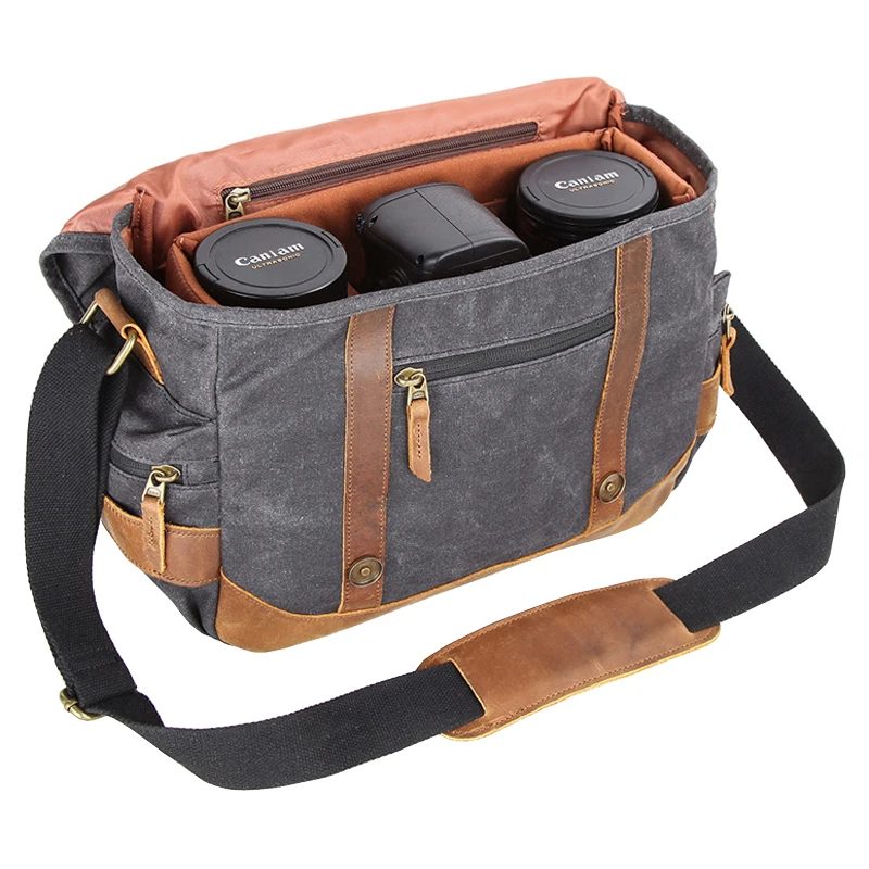Tanie Vintage Retro wodoodporna kamera Batik płótno fotografia ramię dorywczo Messenger zdjęcie mężczyzna kobiet torba dla Canon Nikon Sony DSLR