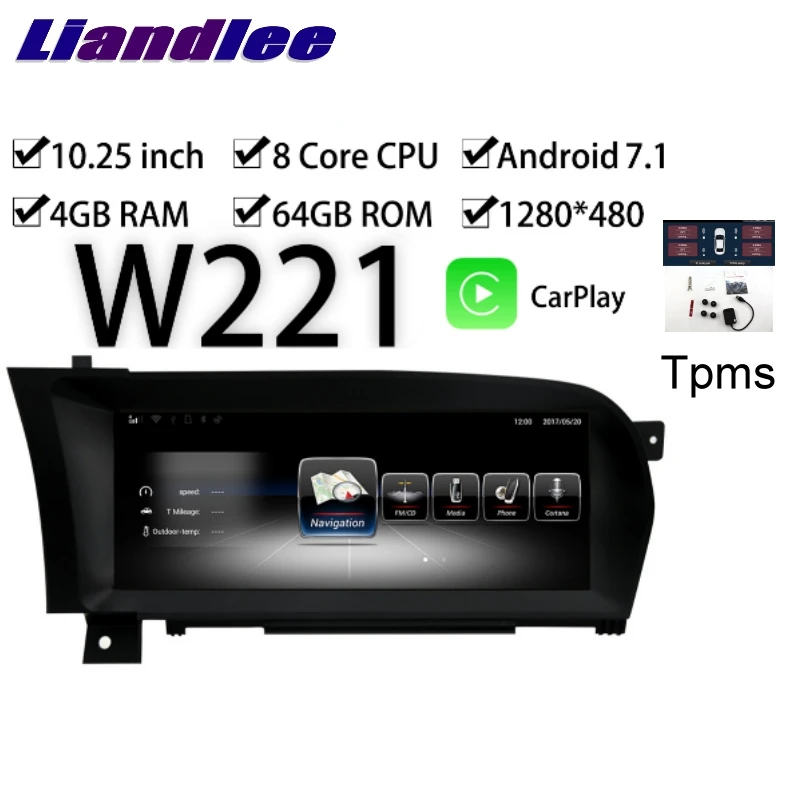 

Liandlee Car Multimedia GPS Audio Radio For Mercedes Benz MB S Class W221 S280 S300 S350 2006~2013 CarPlay TPMS Navigation NAVI