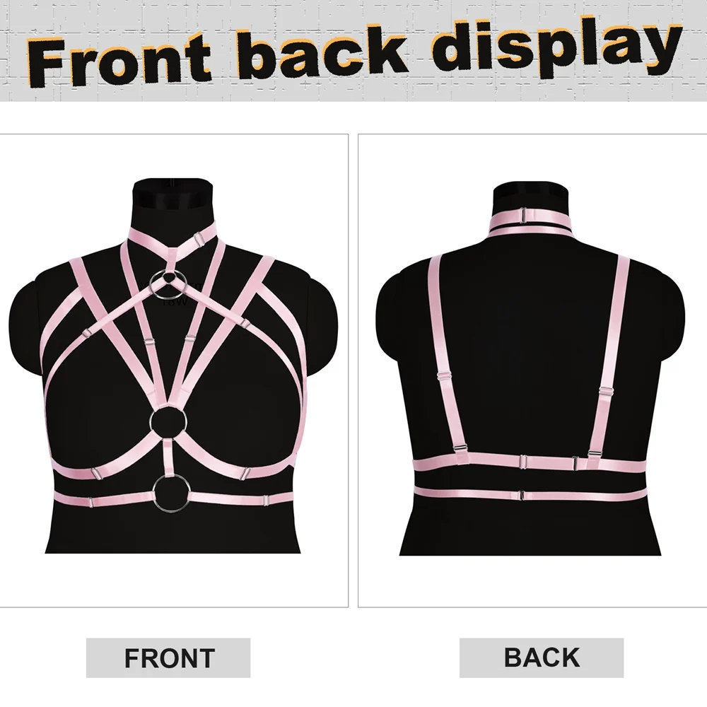 

Pink Harness Fashion Hollow Bra Waist Size Suspender Belt Plus Size Busty Women Dance Costume Accessories Sword Belt Lingerie