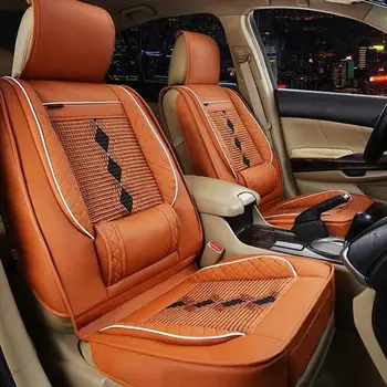 

2019 new Soft Ice Silk Anti-Slip Car Seat Cover Protector Front Back Cushion Breathable Pad Mat Solid Color car accessories