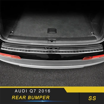 

For Audi Q7 4M 2016 2017 2018 Car Rear Door Trunk Bumper Fender Protector Cover Trim Frame Sticker Exterior Accessories