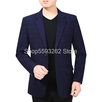 

Men's casual suit slim small suit men's single Western casual suit Plaid tide coat wild suit