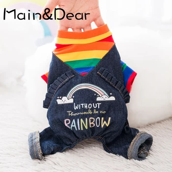 

Dog Autumn And Winter New Teddy French Bulldog Chihuahua Small Dog Puppies Thin Rainbow Four-legged Clothes Cat Warm Pet Clothes