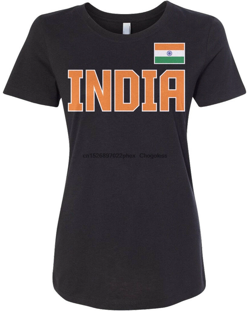 India National Pride Women's Fitted T-Shirt Indian Team Flag |