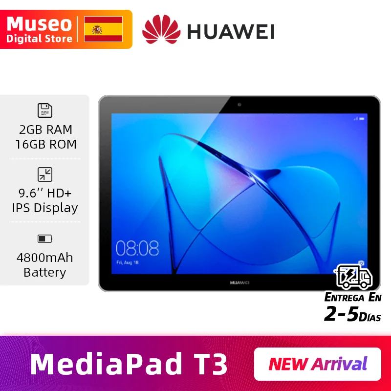 Global Version HUAWEI MediaPad T3 4G LTE 2GB 16GB Google Play 9.6 IPS screen Low light mode and eye protection mode 4,800 mAh
