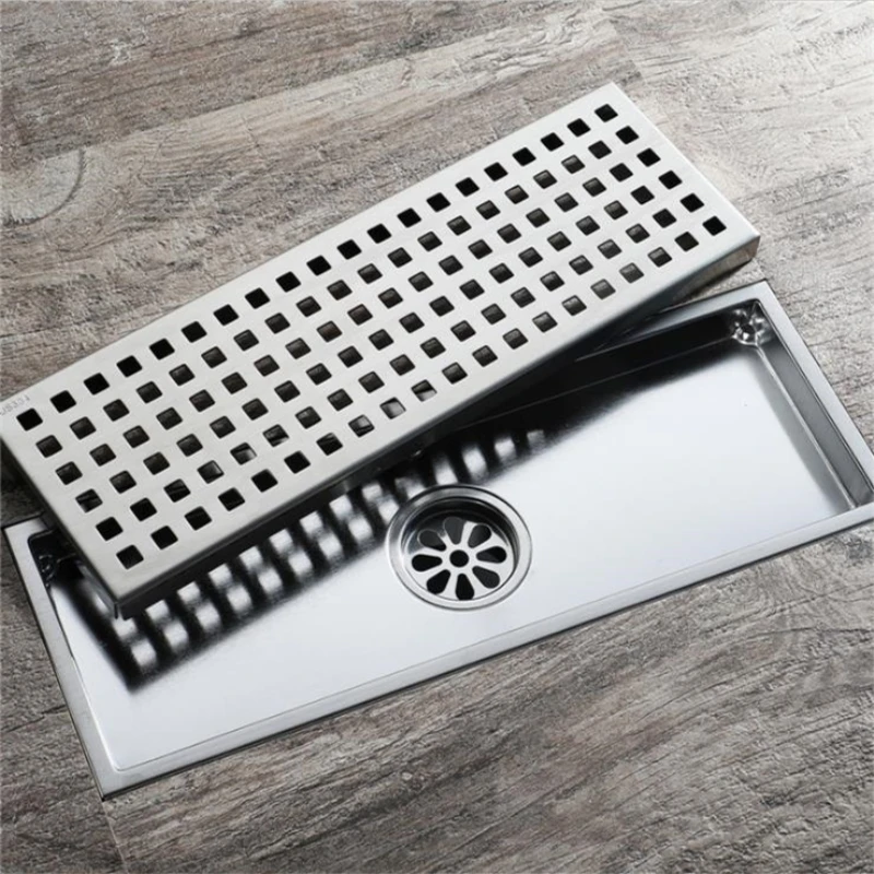 

High Quality SUS304 Stainless Steel Floor Drain Tile Insert Rectangular Anti-Odor Shower Floor Drain Gate Drain