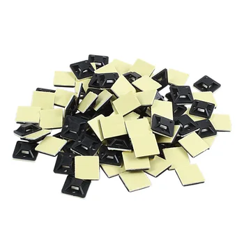 

100 Pcs Self Adhesive Cable Tie Mount Base Holder 20 x 20 x 6mm