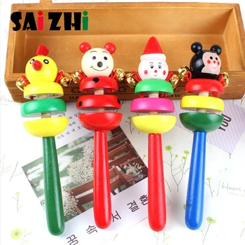 

Saizhi 1pcs Baby Toys Rattles Wooden Activity Bell Baby Toys for Newborns Children Mobiles Rattle Baby Music Toys Gifts