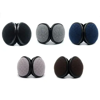 

THINKTHENDO Unisex Winter Polar Fleece Earmuff Plaid Crochet Warm Lining Foldable Ear Warmer