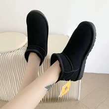 Inverno feminino sthick soled plus velvetthick botas curtas inverno sapatos de algodão shoestide envio confortável botas casuais