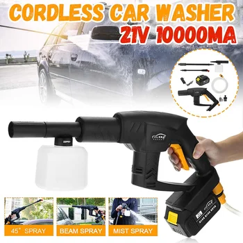 

10pcs/set 21V Cordless Electric Car Washer Machine Sets Car Washer Gun Pump High Pressure Nozzle Hose Cleaner Lithium Battery