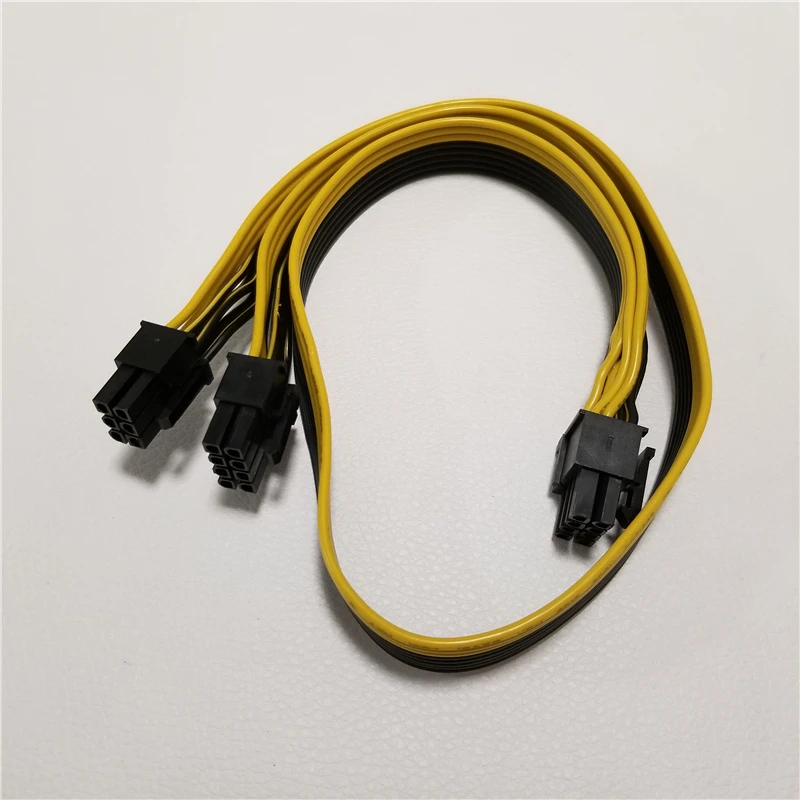 10 шт./лот модуль 6Pin к двойному PCI E PCIe 8Pin ( 6 + 2Pin) силовой ленточный кабель 50 см для
