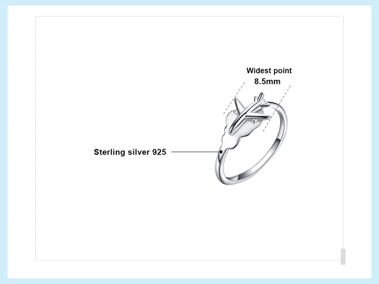 JewelryPalace Global кольцо с фигурой самолета 925 пробы серебряные кольца для женщин Открытый Штабелируемый кольца из серебра 925 пробы, ювелирные изделия
