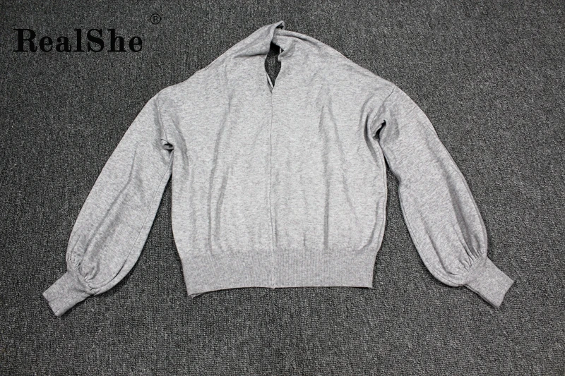 RealShe осенний свитер для женщин в форме фонарика с рукавом осенний свитер женский зимний повседневный элегантный свитер женский пуловер