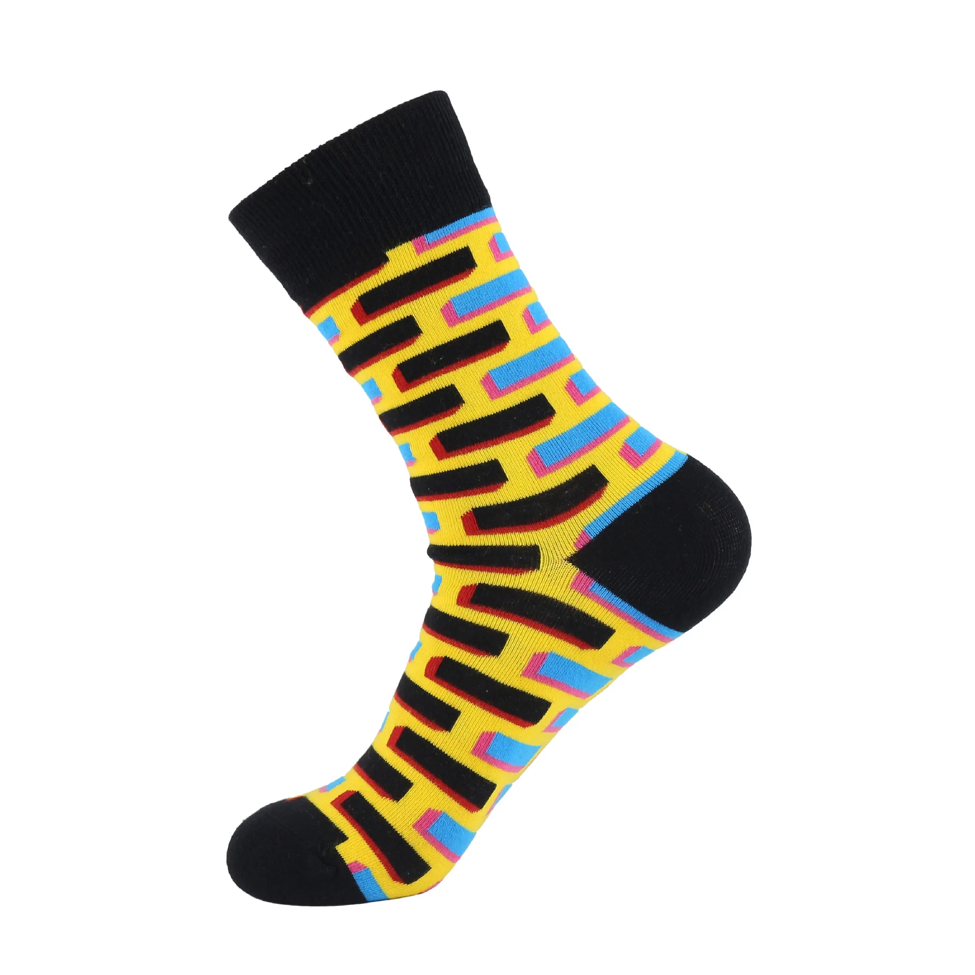 Women's socks combed cotton checkered pattern fashion tube happy men and women socks novelty skateboard crew casual crazy socks - Цвет: 10
