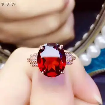 

Pakistan natural Garnet Ring 925 silver for Women Fine Jewelry 10x12mm