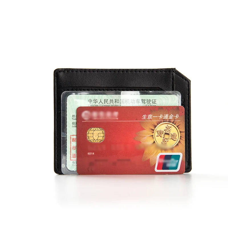 Slim Designer Men's Credit Card Holder Leather Wallets Bank Card Case Business Mini Purse For Driver's License Small Cardholder
