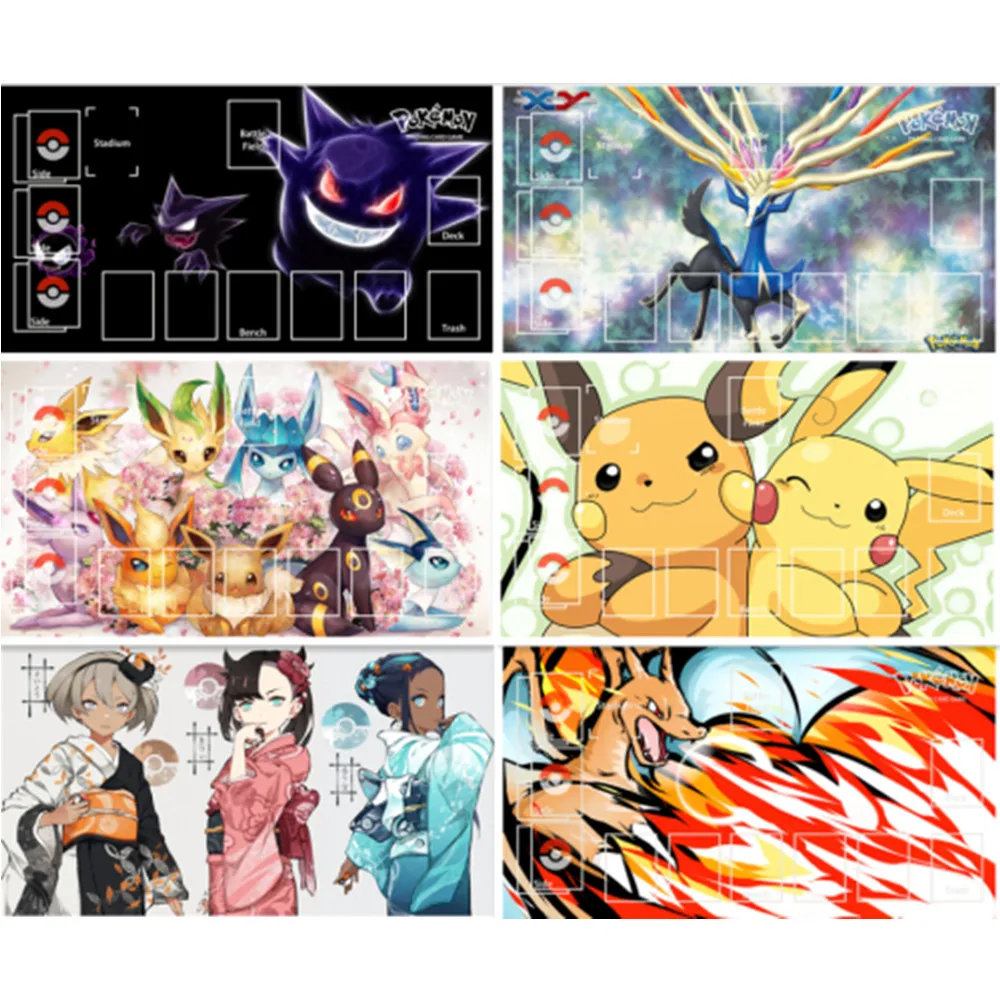 

Pokemon Ptcg Dedicated Card Play Against Table Mat Pikachu Charizard Eevee Ash Ketchum Lilian Mouse Pads 60*35 Toys gifts