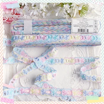 

Macaron color gradient embroidered cotton cloth
