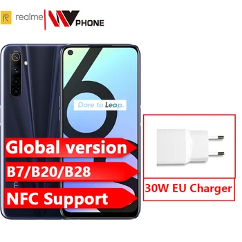 Перейти на Алиэкспресс и купить Глобальная версия realme 6s мобильный телефон 6 ГБ 128 ГБ 6,5 ''90 Гц экран 48MP AI Quad Camera 30 Вт Flash Charge 4300mAh Телефон NFC