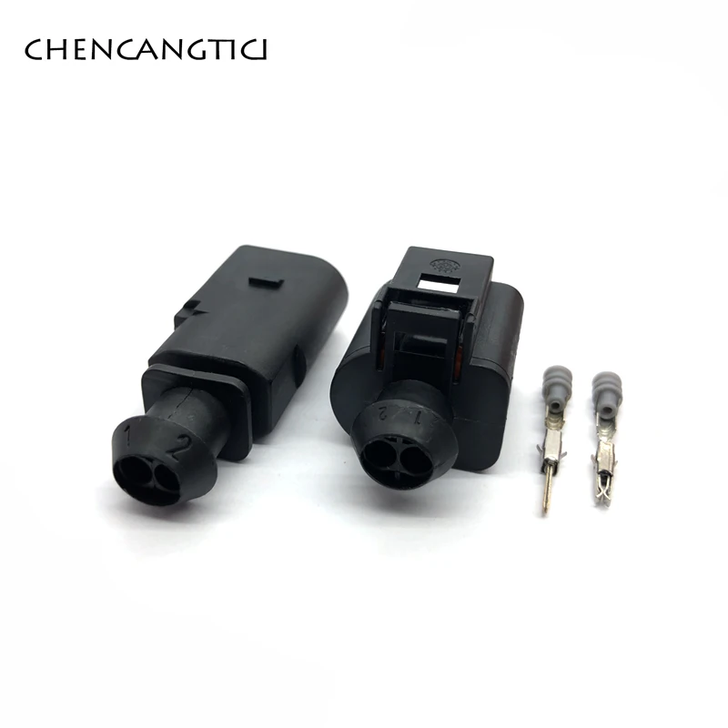 Wire Connector Terminals Wire Connector Electrical Connectors Electrical Connector Cable Connector 1 Set 2 Pin Auto Temp Sensor Plug Deflation Valve Socket Waterproof Electrical Wire 1.5mm Connector 1J0973802 1J0973702