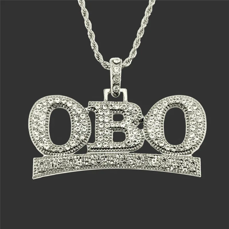 Bling Iced Out OBO Подвески с буквами ожерелье для мужчин хип хоп Стразы ювелирные