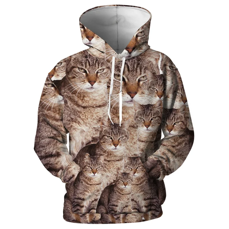 

Cloudstyle Autumn Men's Hoodies 3D Full Printed Animal Sweatshirt Funny Cat Sweatshirts Hooded Pullovers Hoodies Streetwear 5XL