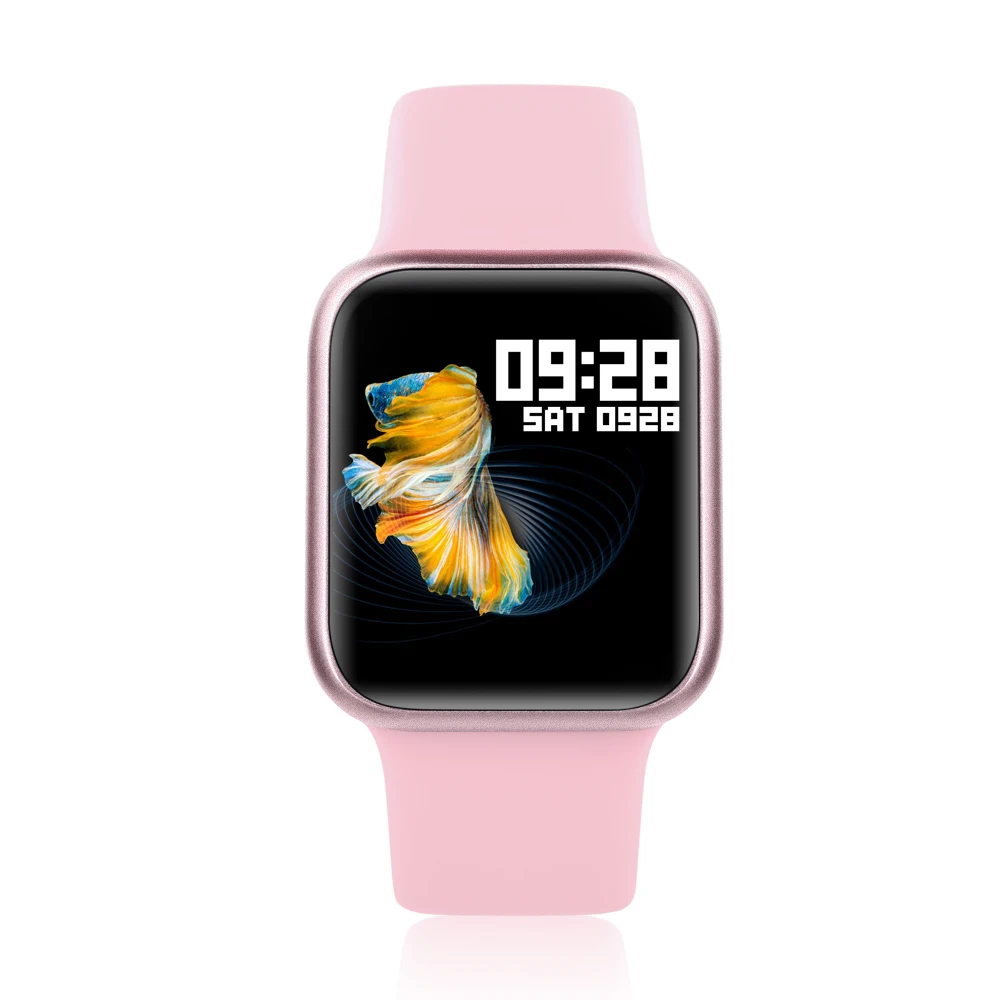 Doolnng P90 полный сенсорный смарт-часы яркая Беспроводная зарядка водонепроницаемый пульсометр кровяное давление спорт фитнес-трекер - Цвет: Розовый
