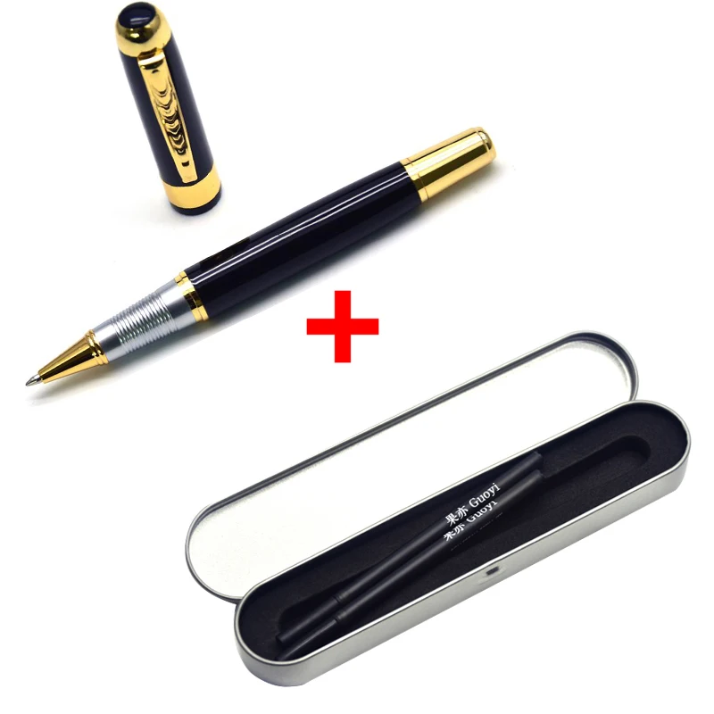 Guoyi A106 Новая высококачественная Роскошная металлическая шариковая ручка для школы и офиса, подарочная ручка, принадлежности для письма, ручка - Цвет: black gift-black ink