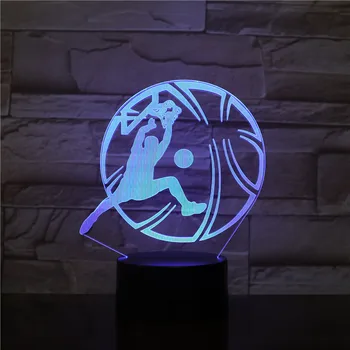 

Basketball slam dunk 3D LED Night Light Multicolor RGB Bedroom Decor 3d lamp for Kids Christmas Gift Toys lamp drop ship Amazon