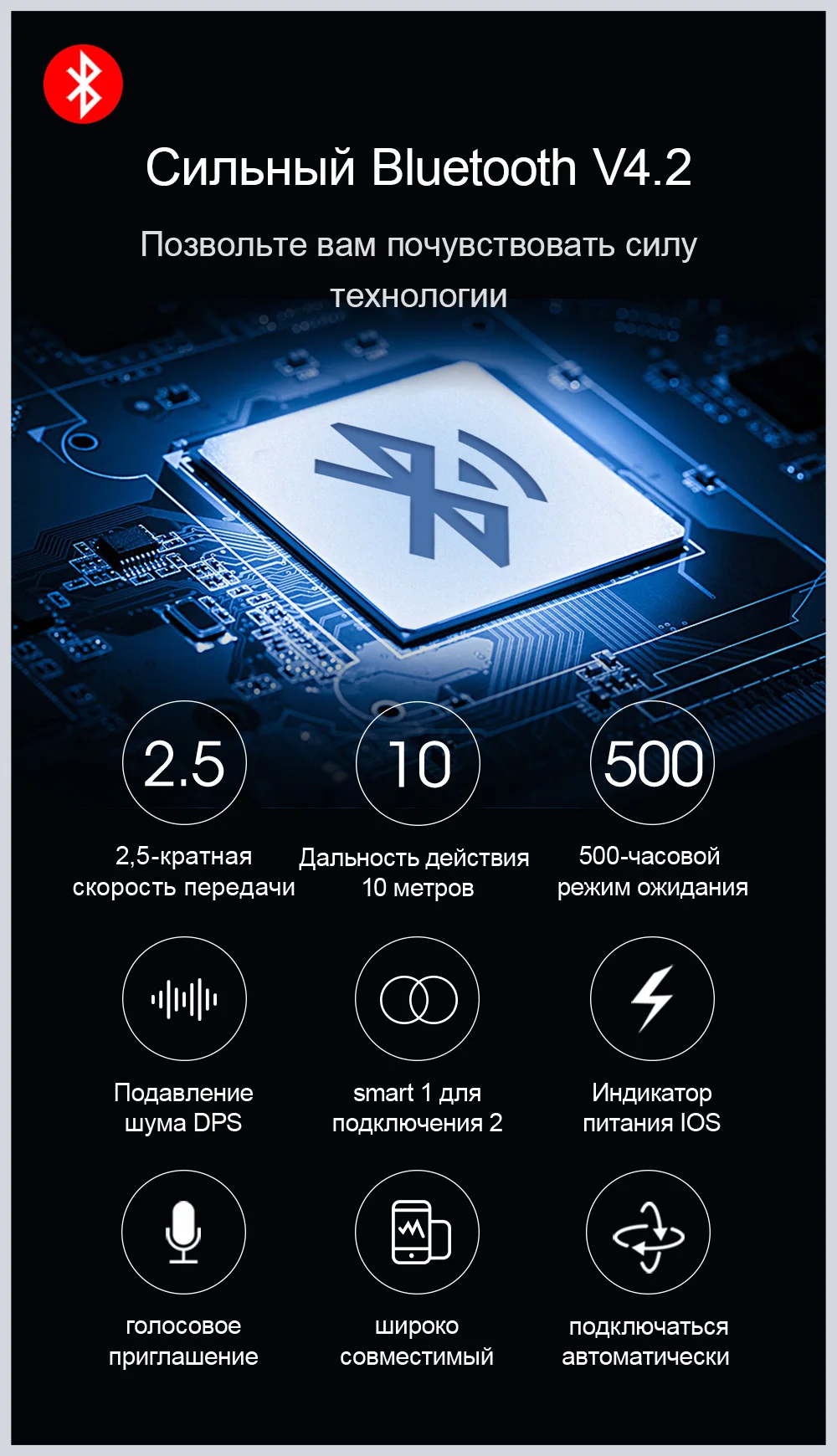 UCOMX U6H Bluetooth наушники, мини настоящие Беспроводные наушники с микрофоном, наушники с громкой связью для iPhone, Xiaomi, huawei, samsung