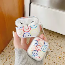 Мягкий прозрачный силиконовый чехол Smiley для наушников Apple Airpod 2/1, чехол для Airpod pro 3, чехол для наушников airpods, чехлы Мягкий прозрачный силиконовый чехол Smiley для наушников Apple Airpod 2/1, чехол для Airpod pro 3, чехол для наушников airpods, чехлы