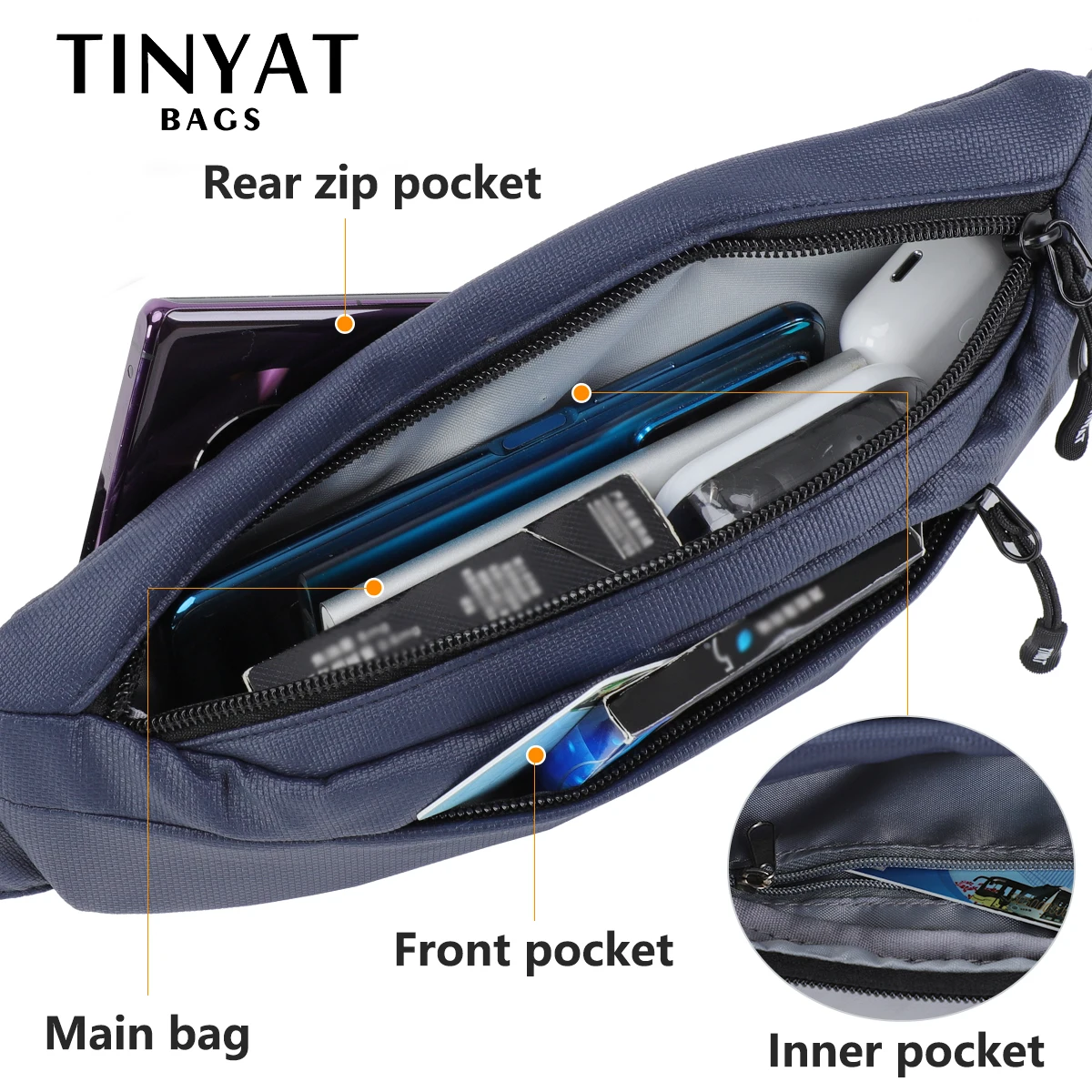 Фото Поясная Сумка TINYAT для женщин, из искусственной кожи, холщовая, для путешествий №2