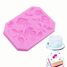 Силиконовая форма в виде Розы пресс-форм Романтический Формочки Для помадок свадебный торт декоративное устройство для шоколада пресс-форма жаропрочная посуда