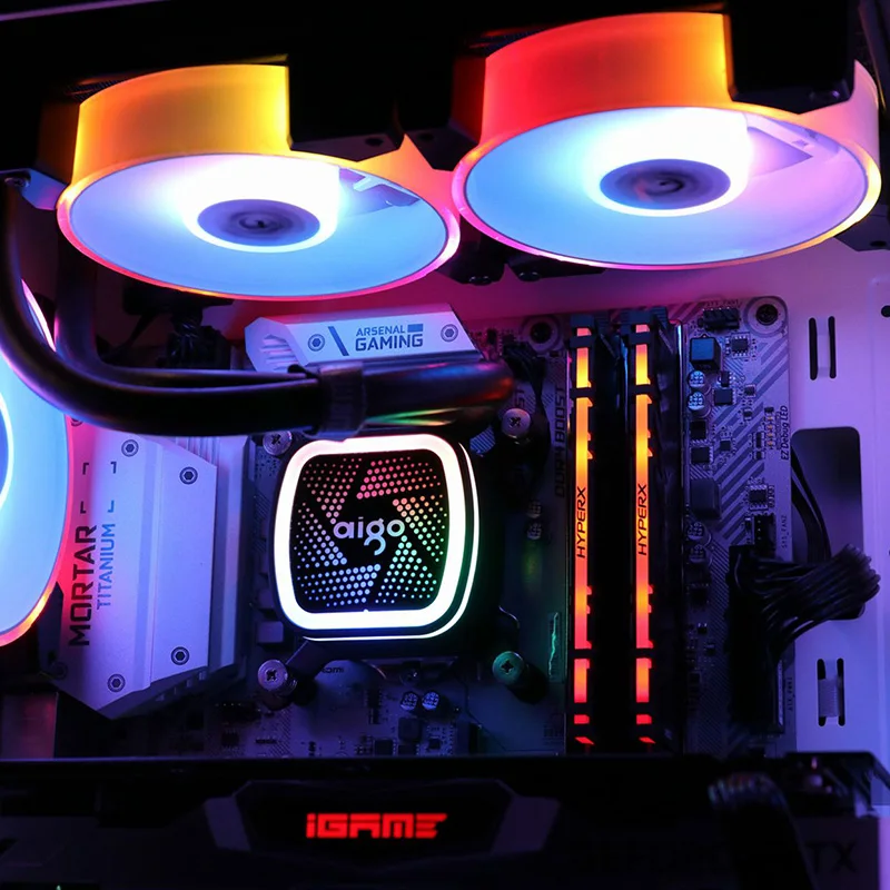 Охлаждающий вентилятор Aigo для ПК 120 мм чехол RGB компьютера вентиляторы с тихим