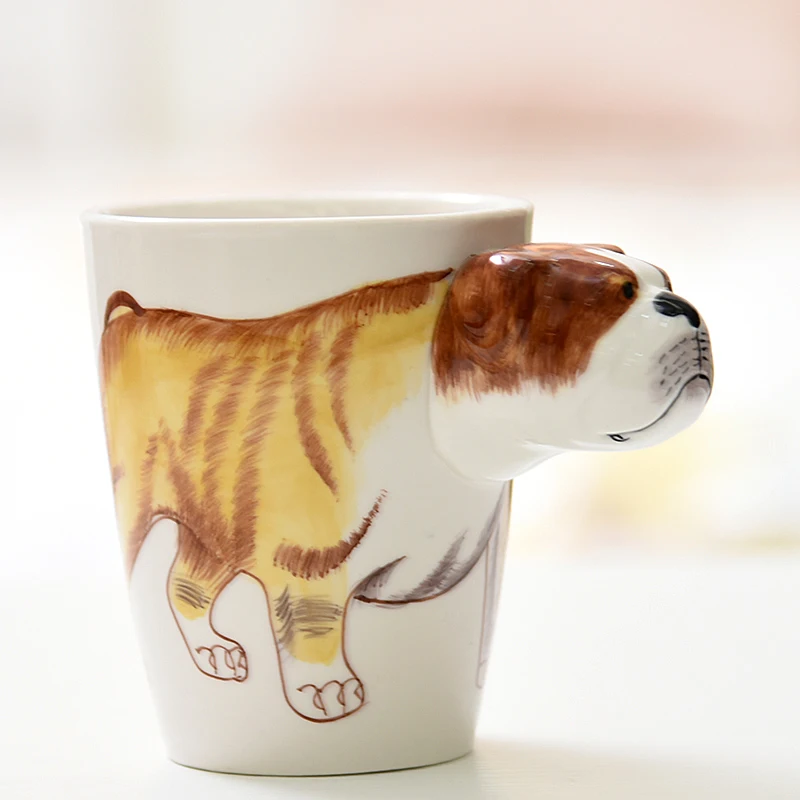 Цельнокроеное платье 400 мл 3D животных кружка большой емкости ручной росписью керамическая Питьевая чашка милый творческая личность чашка для кофе с молоком посуда для напитков
