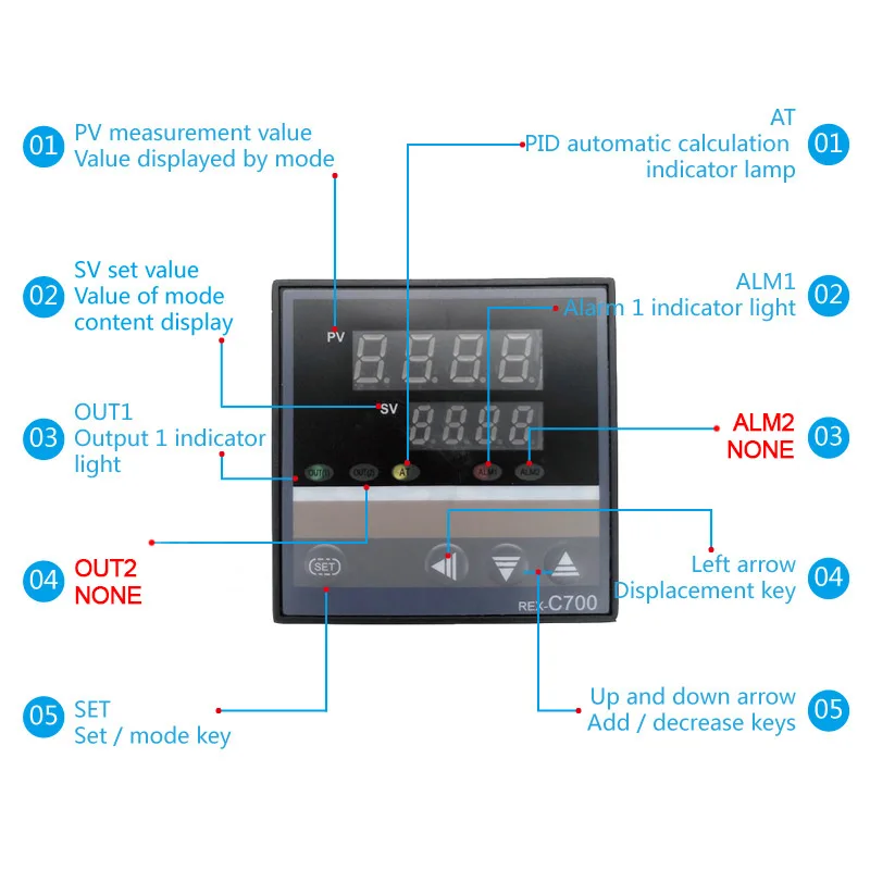 REX-C100 PID интеллектуальный контроллер температуры REX C100 C400 C700 C900 термостат SSR релейный выход