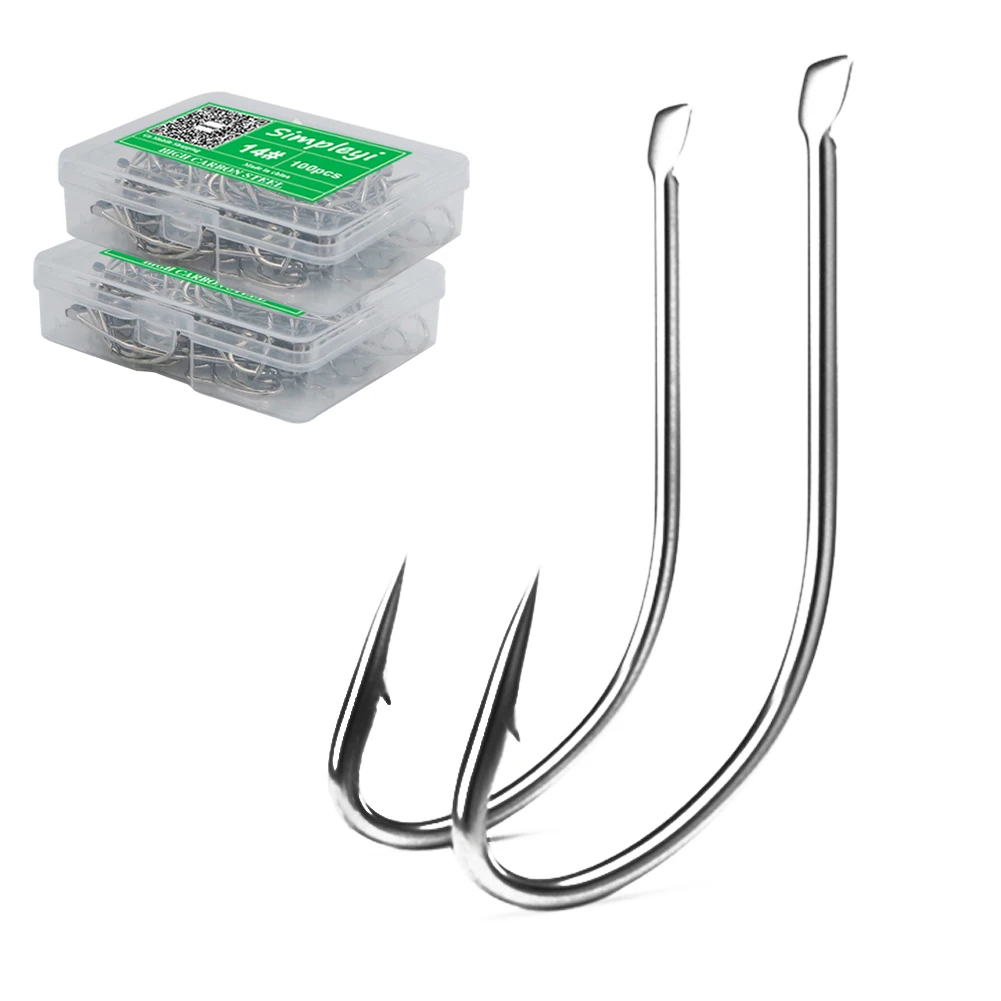

100pcs 1#-14# Series High Carbon Steel Fly Fishhooks Hook Soft Lure Fishing Bait Fish hooks High Efficiency Jig Fishing Hooks