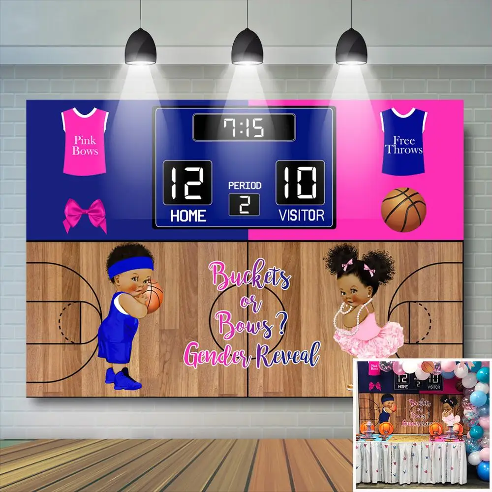 Mocsicka Backets O Bows Gender Reveal Sfondo Basket O Fiocchi Baby Shower Sfondo Ragazzo O Ragazza Gender Reveal Banner Decor