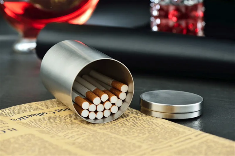 Коробка для сигарет металлическая может держать 50 шт. сигарета для прикуривателя сигарета чехол из нержавеющей стали дым может хранения герметичная Емкость
